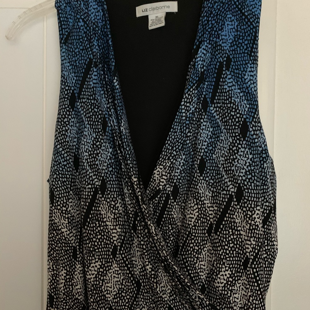 🔥 2 FOR $50 🔥 Liz Clairborne Blue & White dress